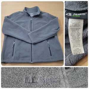 LL Bean Fleece Jacket Women’s 2X Gray Full Zip Polartec Classic